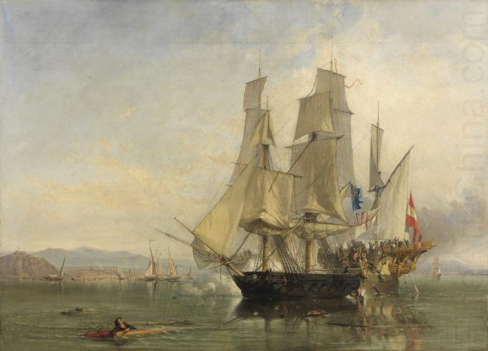 Clarkson Frederick Stanfield Action and Capture of the Spanish Xebeque Frigate El Gamo china oil painting image